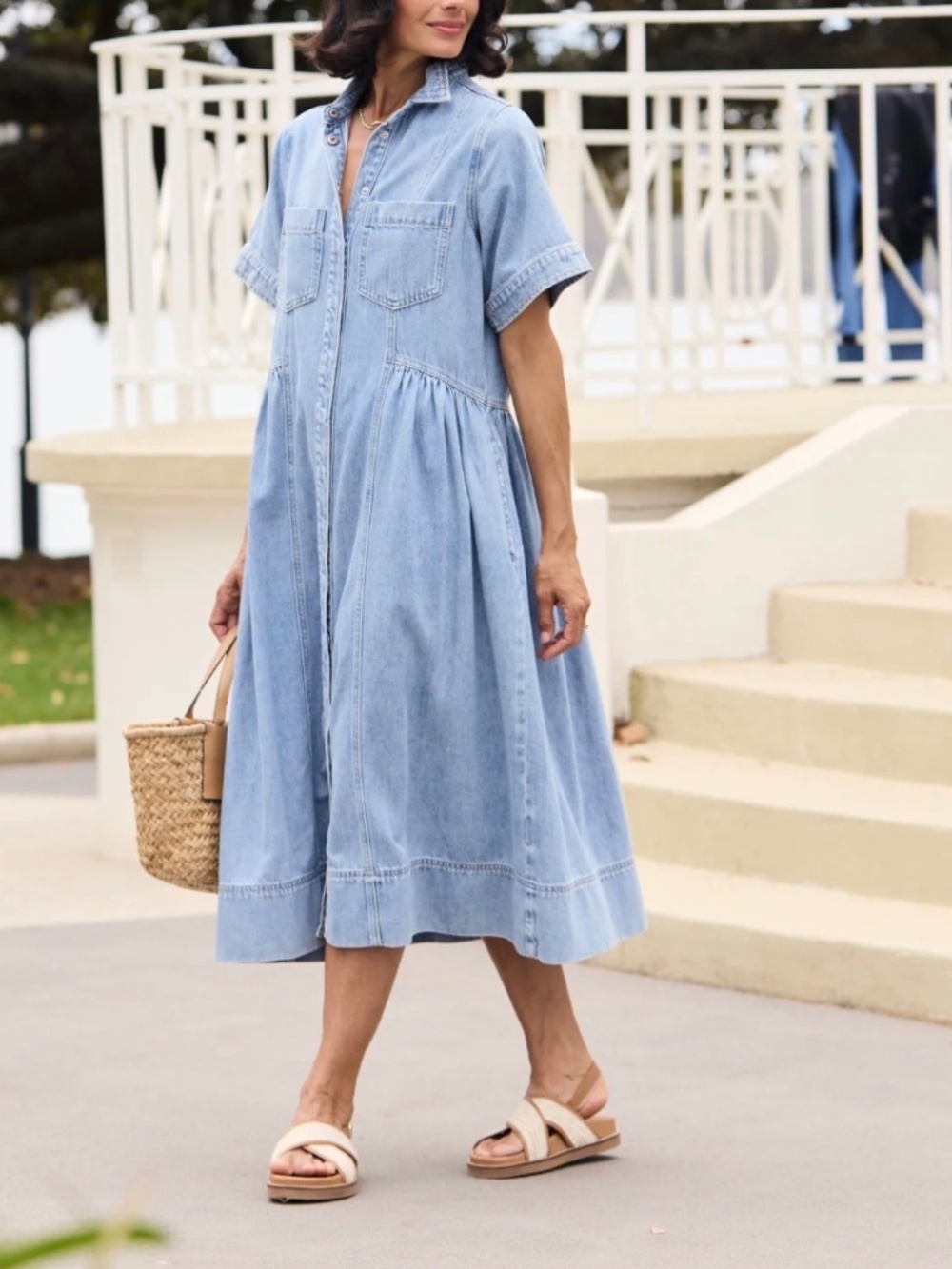 MAYE Montana Denim Shirtdress - xs